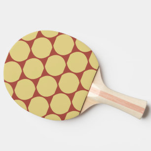 Pala De Ping Pong Patrón de lunares rojos y amarillos elegantes