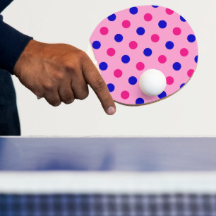 Pala De Ping Pong Patrón de lunares rosa azul rosa