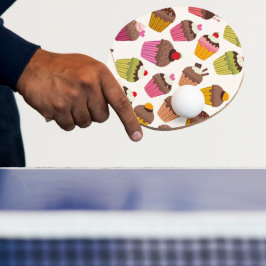 Pala De Ping Pong Patrón de magdalena, patrón de muffin, chocolate, 