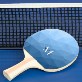 Pala De Ping Pong Patrón de malla geométrica clásica azul oscuro Mon