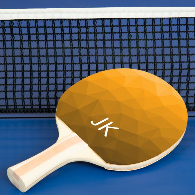 Pala De Ping Pong Patrón de malla geométrica de gradiente naranja Mo (in situ)