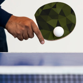 Pala De Ping Pong Patrón de malla geométrica negro verde oscuro del 