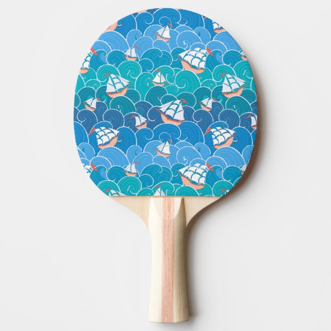 Pala De Ping Pong Patrón de mar rocoso (Anverso)