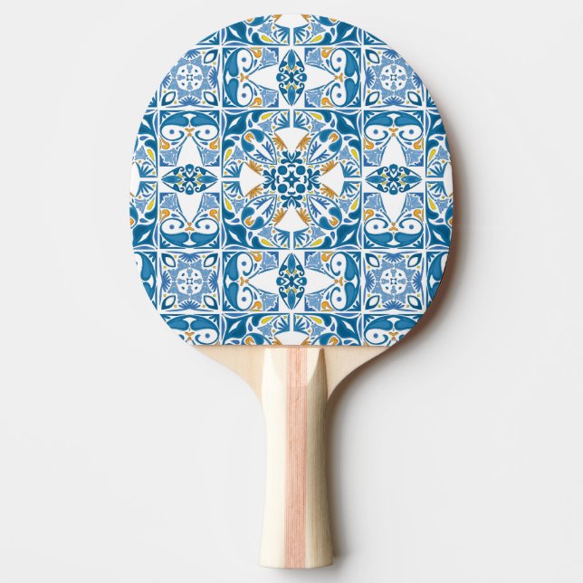 Pala De Ping Pong Patrón de mosaico portugués (Anverso)