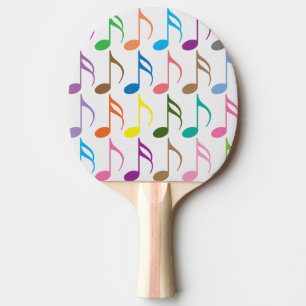 Pala De Ping Pong Patrón de notas musicales coloridas