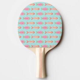 Pala De Ping Pong Patrón de peces de verano costero colorido