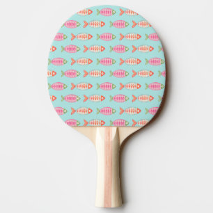 Pala De Ping Pong Patrón de peces de verano costero colorido