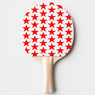 Pala De Ping Pong Patrón de pequeñas estrellas rojas