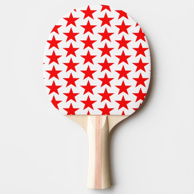 Pala De Ping Pong Patrón de pequeñas estrellas rojas (Anverso)