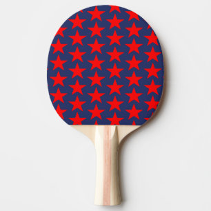 Pala De Ping Pong Patrón de pequeñas estrellas rojas Ping Pong Paddl