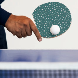 Pala De Ping Pong Patrón de perla en fondo azul teal transformador