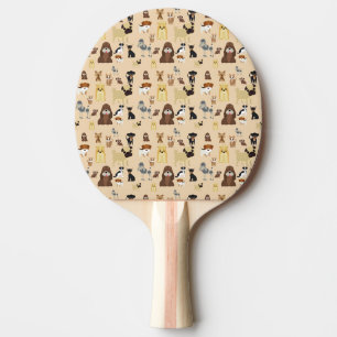 Pala De Ping Pong patrón de perros.