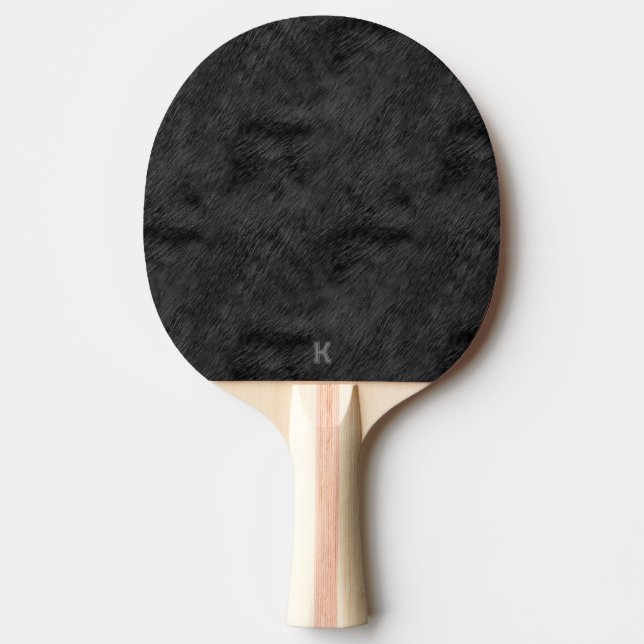 Pala De Ping Pong Patrón de piel negro (Anverso)