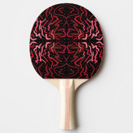 Pala De Ping Pong Patrón de puntos y garabatos rosados y rojos sobre