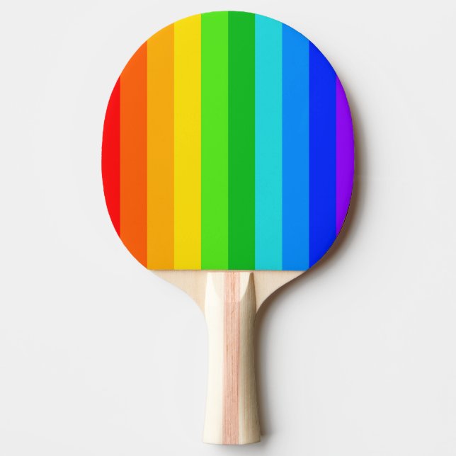 Pala De Ping Pong Patrón de rayas arco iris #2 (Anverso)