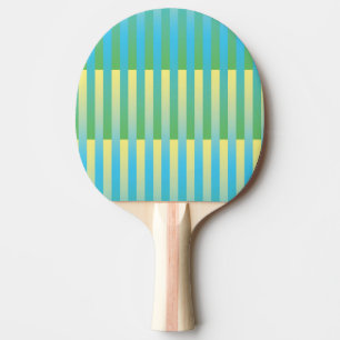 Pala De Ping Pong Patrón de rayas azul amarillo verde