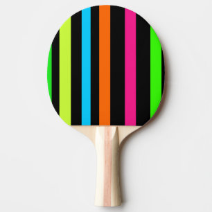 Pala De Ping Pong Patrón de Rayas de Neón