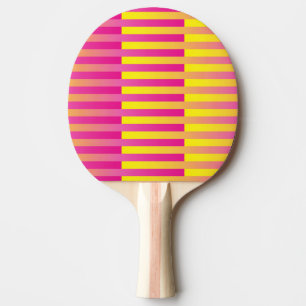 Pala De Ping Pong Patrón de rayas naranja amarillo rosa