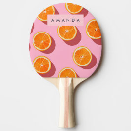Pala De Ping Pong Patrón de rebanado Naranja personalizado monograma