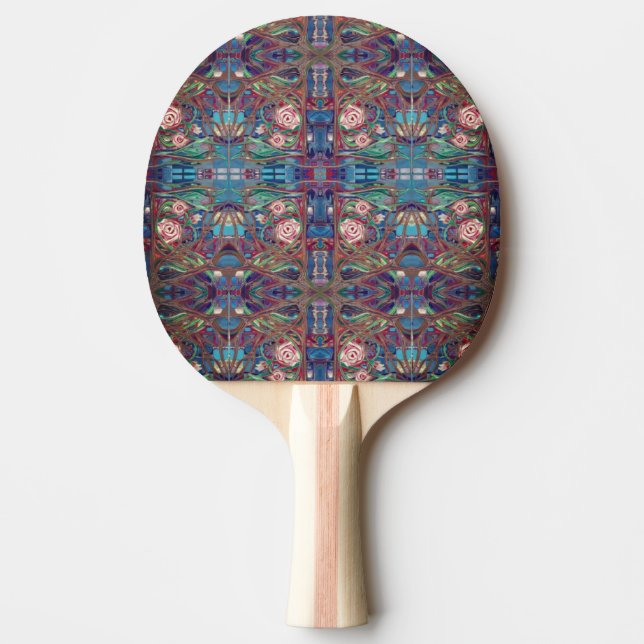 Pala De Ping Pong patrón de Rosa (Anverso)