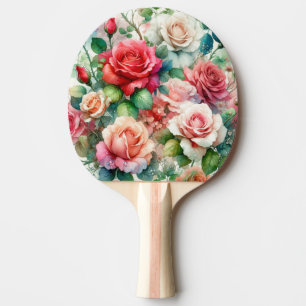 Pala De Ping Pong Patrón de Rosa Caprichoso