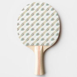 Pala De Ping Pong Patrón de Rosa de época - Ping Pong Paddle