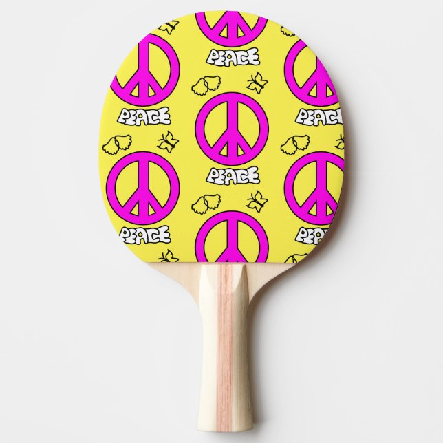 PALA DE PING PONG PATRÓN DE SEÑAL DE PAZ, (Anverso)