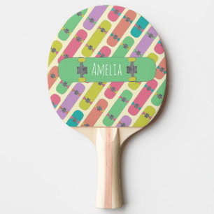 Pala De Ping Pong Patrón de skateboard colorido personalizado
