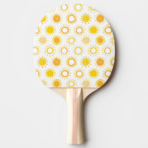 Pala De Ping Pong Patrón de Suns de Doodle dibujado a mano