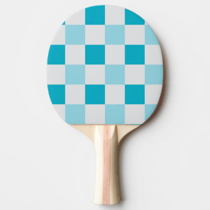 Pala De Ping Pong Patrón De Tablero Blanco Y Azul