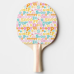 Pala De Ping Pong Patrón de texto Snoopy Pastel