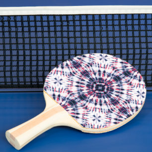 Pala De Ping Pong Patrón de tinte azul y rojo