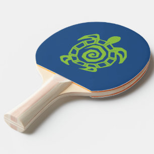 Pala De Ping Pong Patrón de tortuga verde