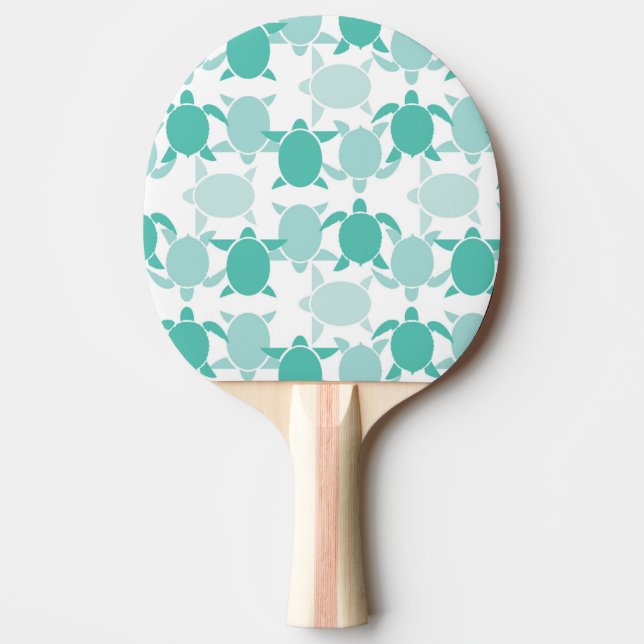 Pala De Ping Pong Patrón de tortuga Verde azulada (Anverso)
