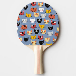 Pala De Ping Pong Patrón de varios gatos
