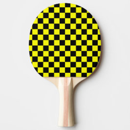 Pala De Ping Pong Patrón de verificación de color negro amarillo