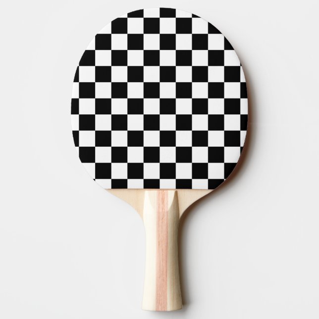Pala De Ping Pong Patrón de verificación en blanco y negro (Reverso)