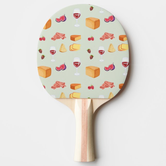 Pala De Ping Pong Patrón de Vino y Queso (Anverso)