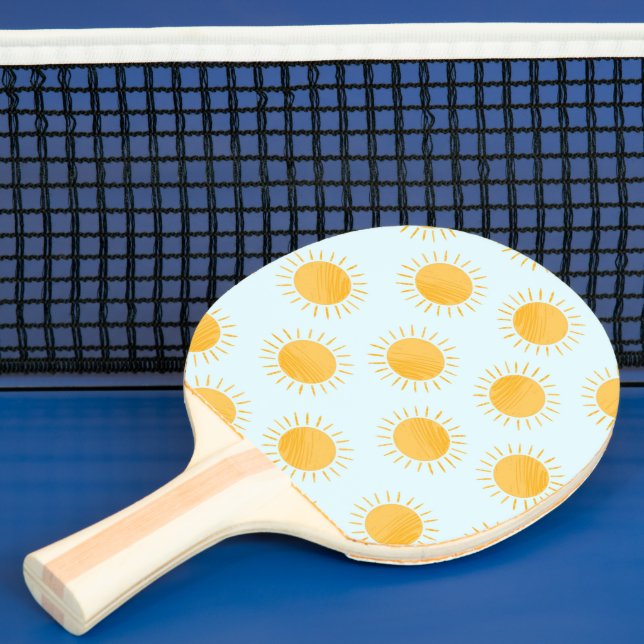 Pala De Ping Pong Patrón del Día del Doodle Sunshine (in situ)