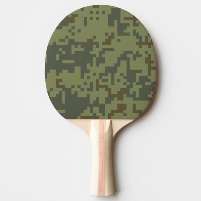 Pala De Ping Pong Patrón del Ejército de Camuflaje Verde (Anverso)