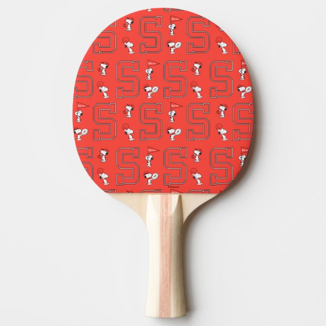 Pala De Ping Pong Patrón deportivo Snoopy Varsity (Anverso)