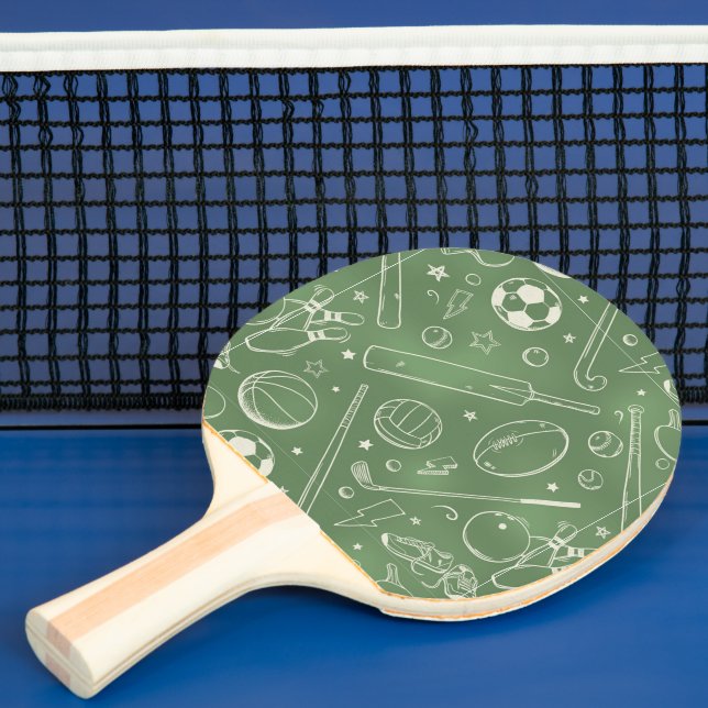 Pala De Ping Pong Patrón deportivo verde (in situ)