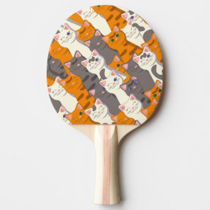 Pala De Ping Pong Patrón diagonal del gato negro jengibre