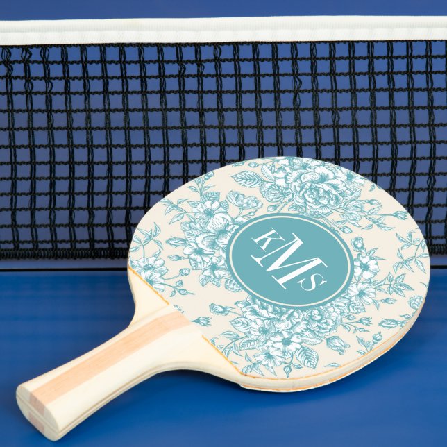 Pala De Ping Pong Patrón floral Blue Rose Bouquet Garden (in situ)