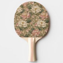 Patrón floral botánico de loto de agua vintage