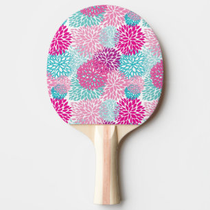 Pala De Ping Pong Patrón floral brillante 2