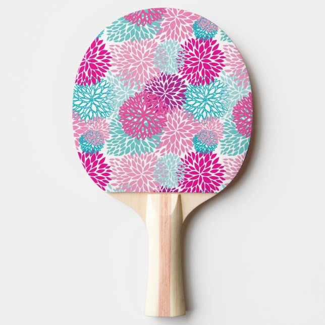 Pala De Ping Pong Patrón floral brillante 2 (Anverso)