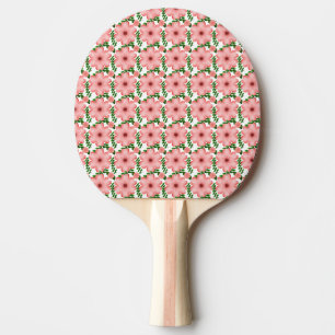 Pala De Ping Pong Patrón floral continuo de color rosa sonrosado   B