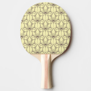 Pala De Ping Pong Patrón floral crema
