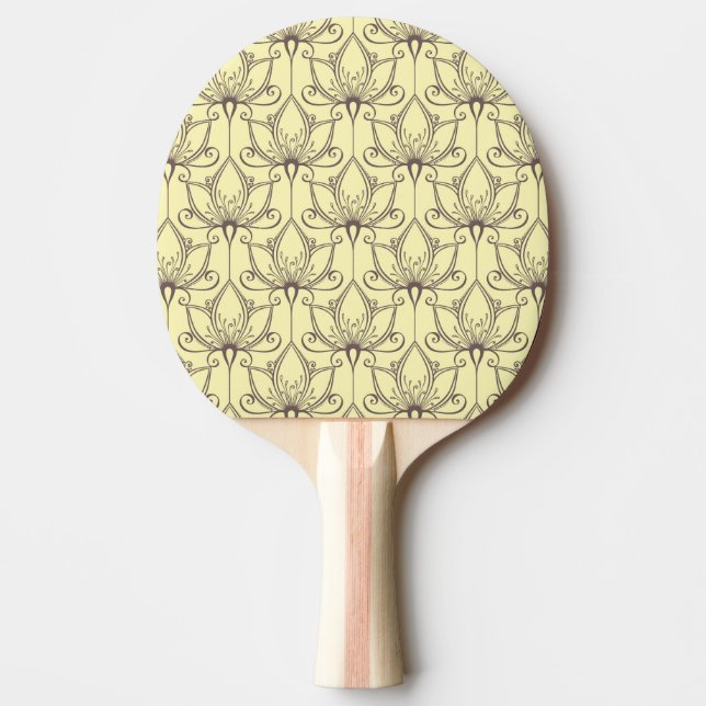 Pala De Ping Pong Patrón floral crema (Anverso)